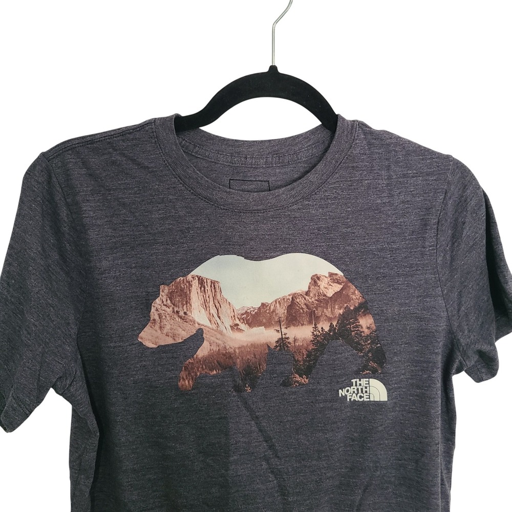 The North Face Womens Medium Gray Yosemite Mountain Bear Graphic T-Shirt - Picture 3 of 11